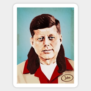 JFK mullet 35th US president John bowling Sticker